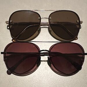 Diff Eyewear Brown and Burgundy Sunglasses